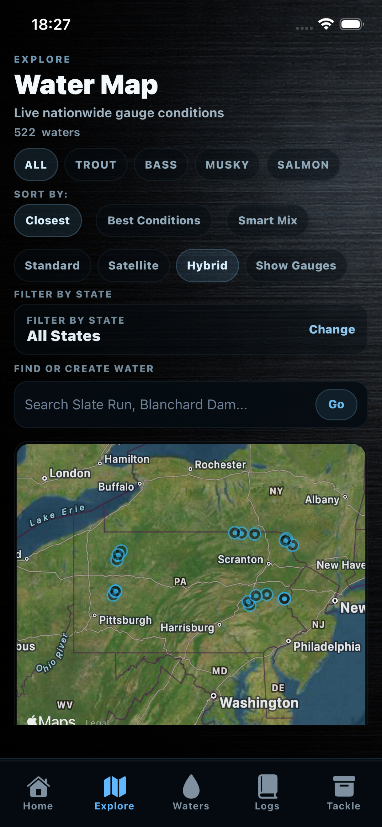 TUFFC water map