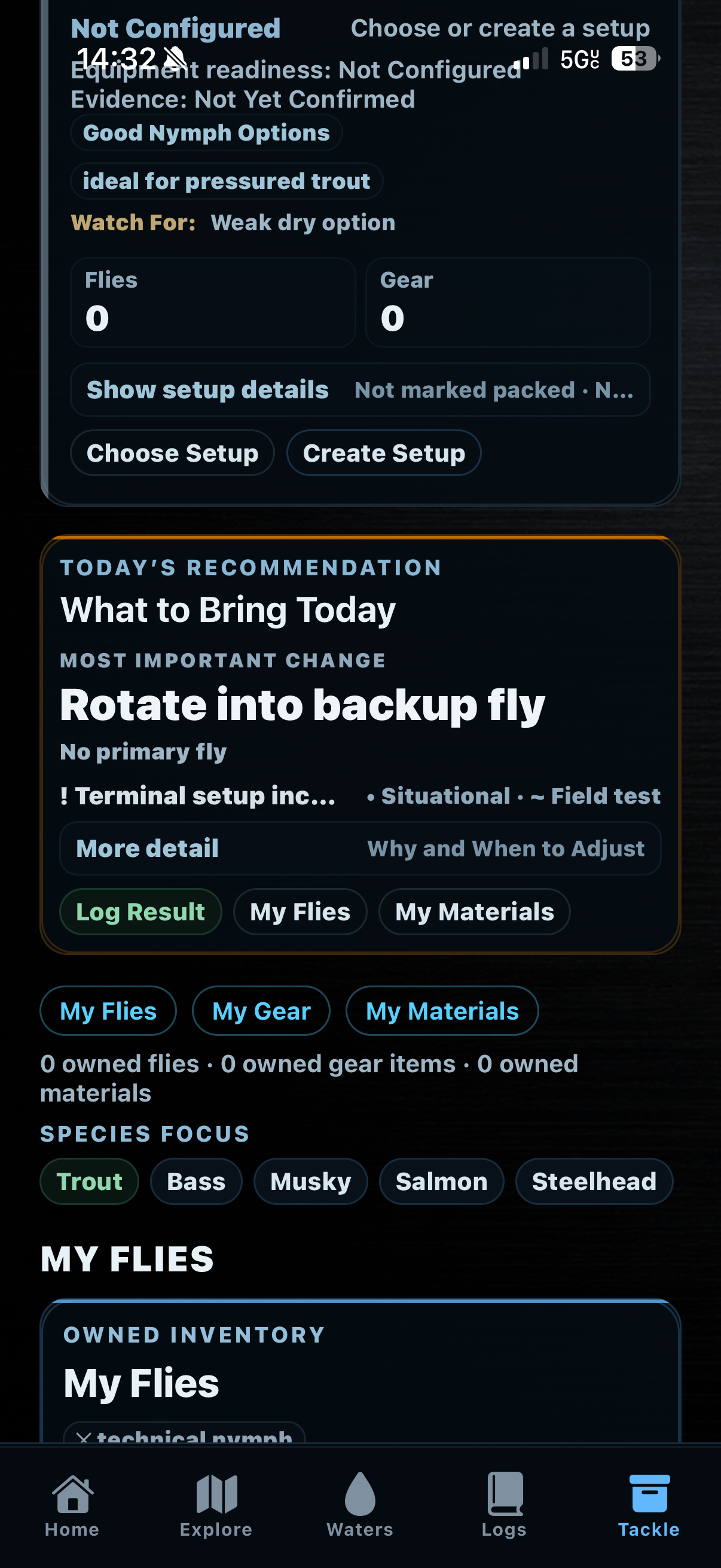 TUFFC tackle box setup and recommended rig screen